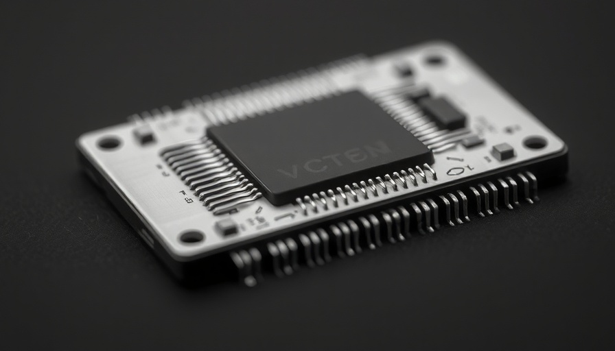 Sleek modern microchip representing Quantum-Classical Integration