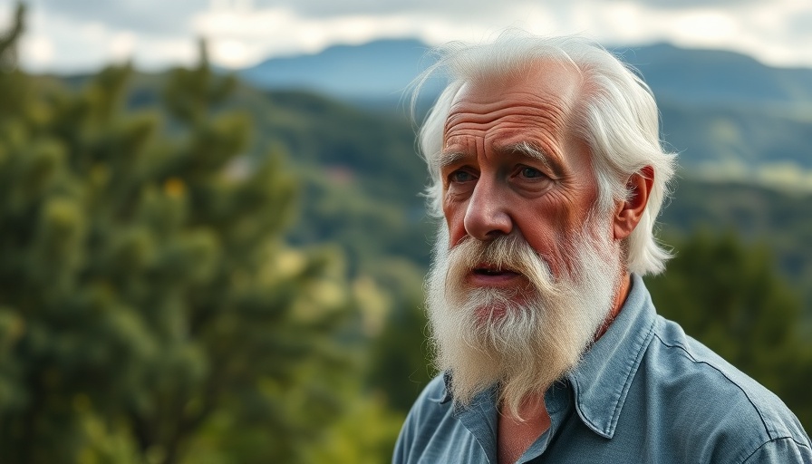 Elderly man discussing the importance of the appendix outdoors.