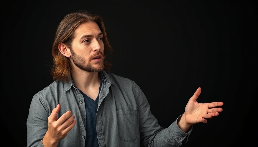 Being an empath explained by a casually dressed man in a speech.