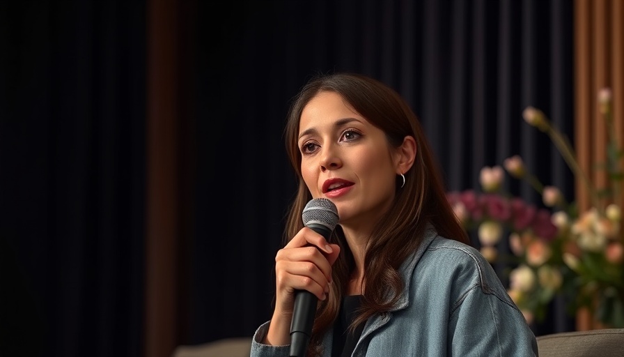 Woman discussing why you attract the wrong love in a talk.