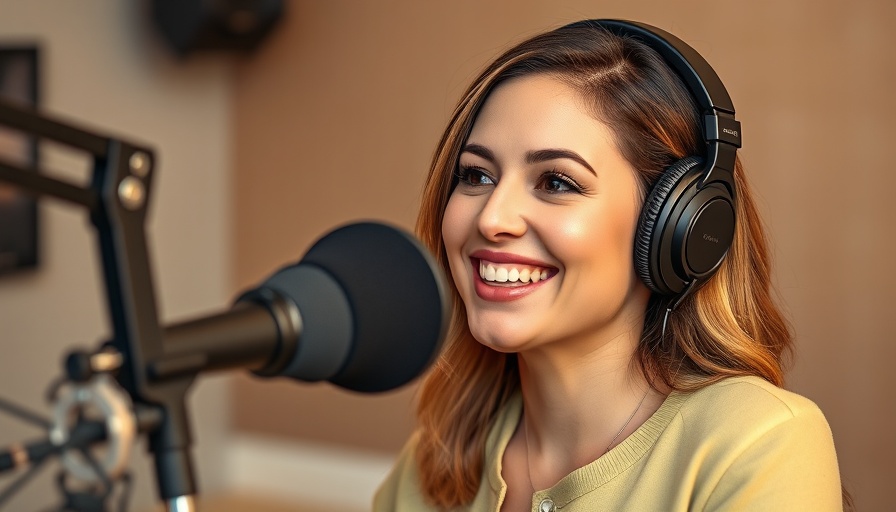 Woman discussing raising anxious kids in a podcast.