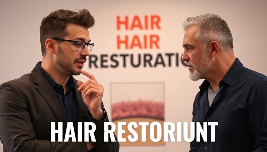 Discussion on hair restoration costs with vibrant graphics and text.