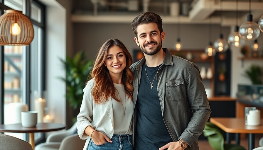 Stylish couple exemplifying Power Couple Success indoors.