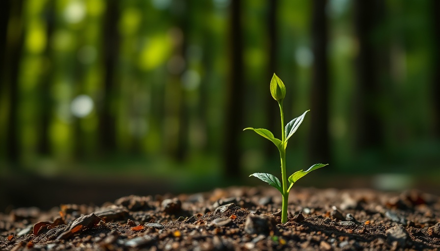 Young plant emerging symbolizing personal growth after loss.