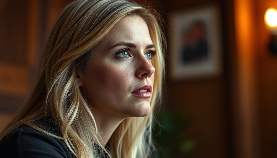 Woman in studio setting, engaging in conversation.
