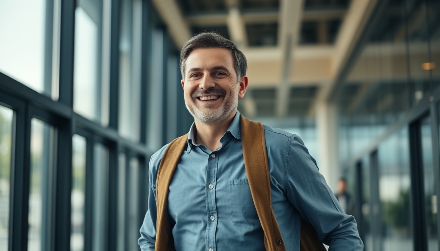 Energetic middle-aged man enjoying indoor walking as part of an underrated exercise.