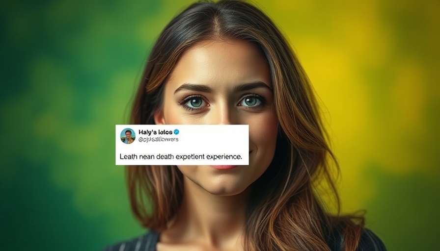 Near-Death Experiences portrait with social media overlay