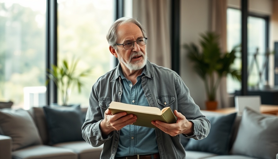 Middle-aged man discussing health optimization indoors.