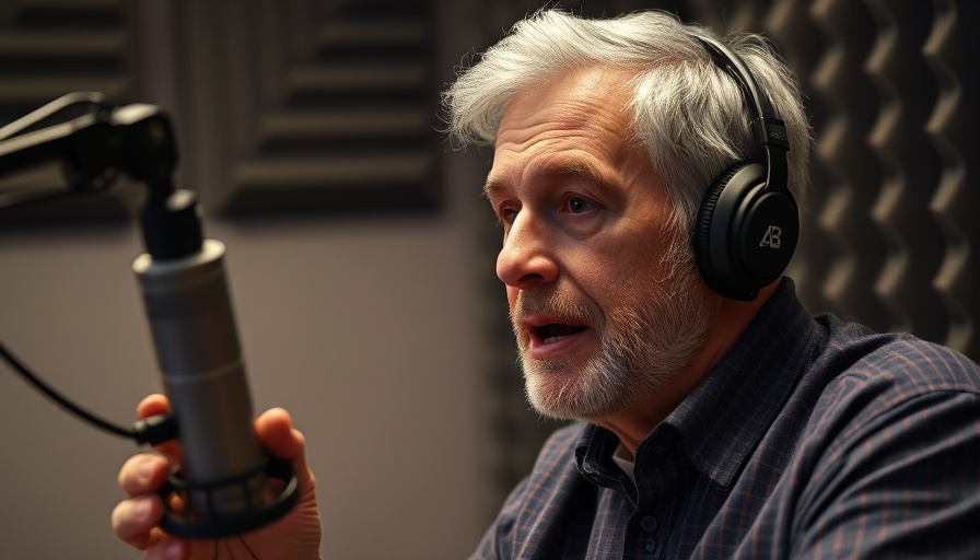 Middle-aged man discussing what alcohol does to your brain, studio setting.
