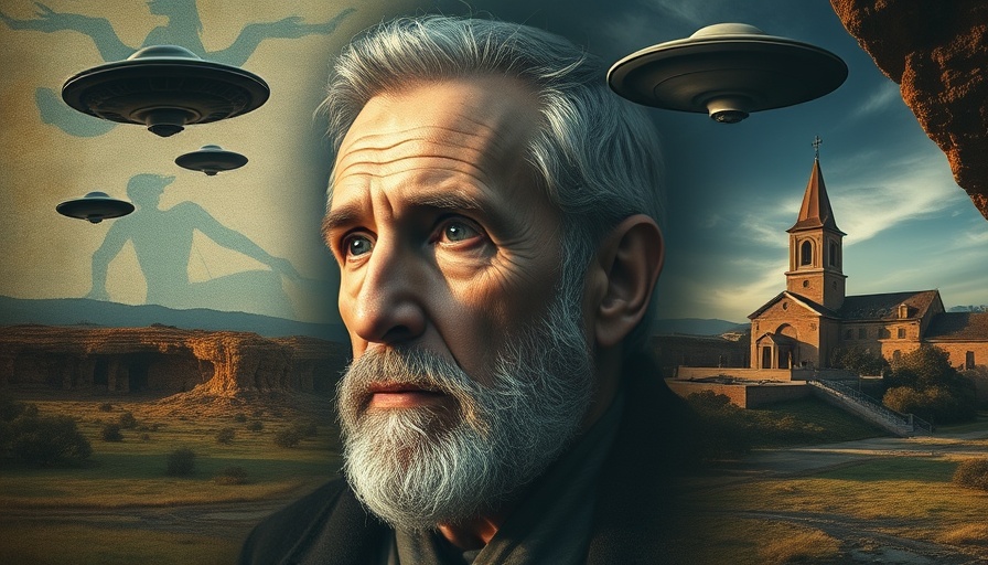 Faith and truth collage featuring UFOs and biblical imagery.