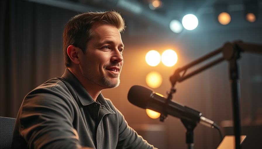 Casual man discussing sports in studio setting.