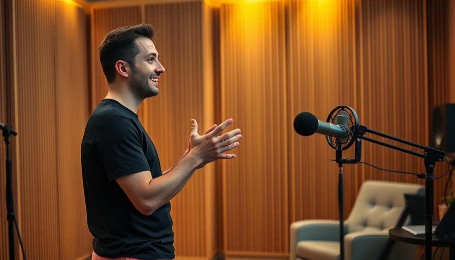 Man passionately discussing in podcast studio, related to seed oils and cholesterol.