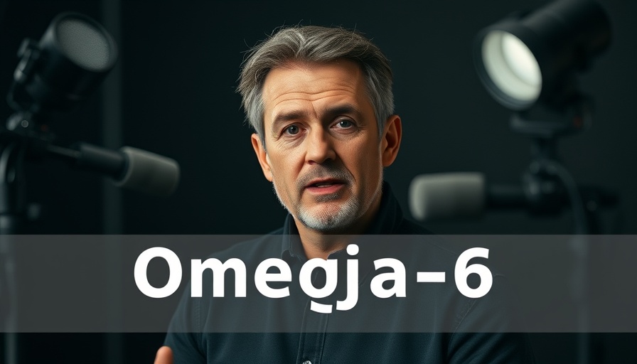 Middle-aged man discusses the dangerous truth about Omega-6 fatty acids in a studio.
