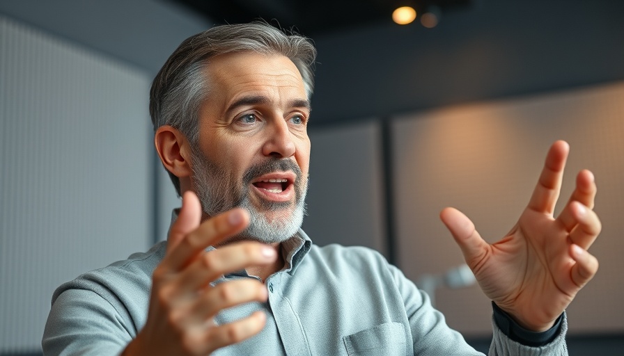 Middle-aged man discussing health optimization tips indoors.