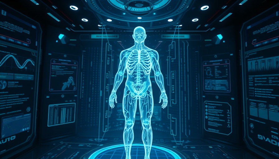 Futuristic human scan image illustrating unconsented DNA storage concept.