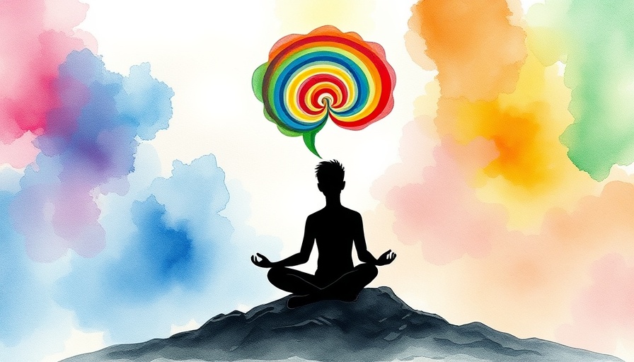 Overcoming overthinking with meditation in colorful abstract art.