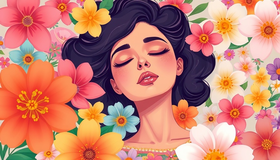 Woman relaxing among flowers, embodying 'Live Fully in the Present'.