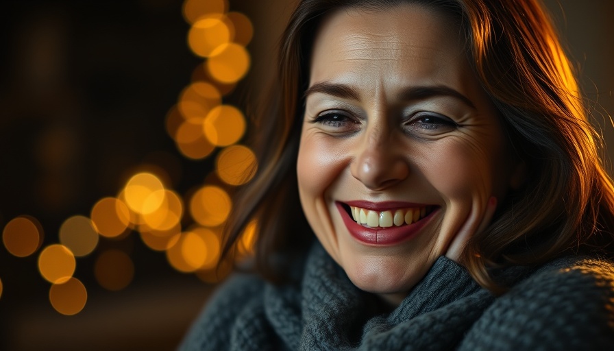Smiling woman providing comfort, healing from grief.