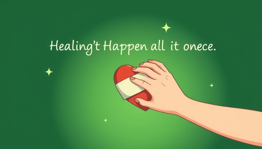 Illustration of personal growth after loss with healing message.