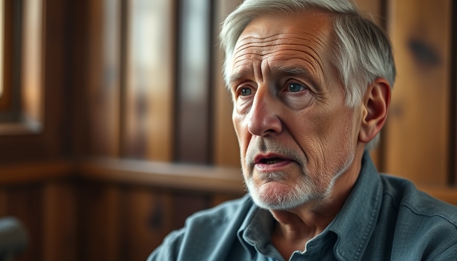 Older man speaking in a warm-lit wooden interview setting.