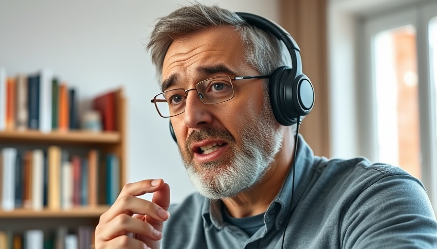 Middle-aged man discussing workouts per week on a video call.
