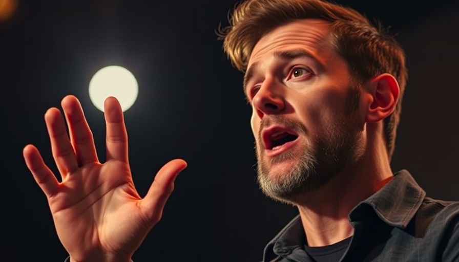 Man speaking passionately about biological memory.