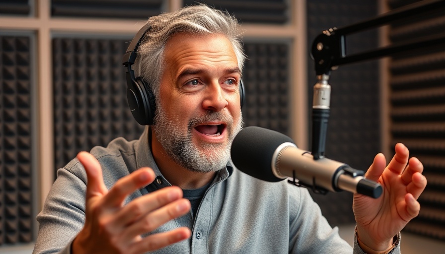 Confident speaker discussing intermittent fasting in a podcast.
