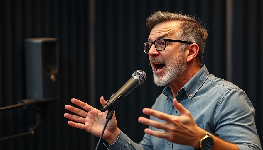 Man discussing rucking benefits in a professional studio.