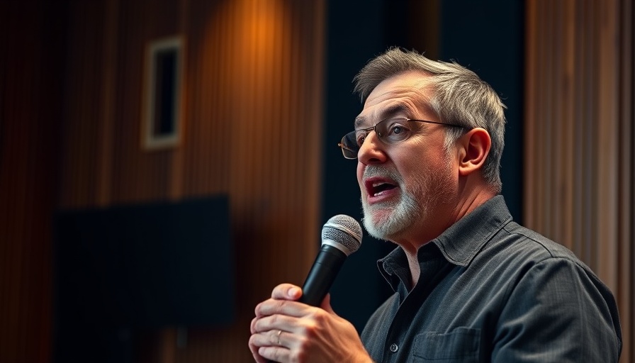 Middle-aged man discussing Vitamin D for tooth decay prevention in a studio.