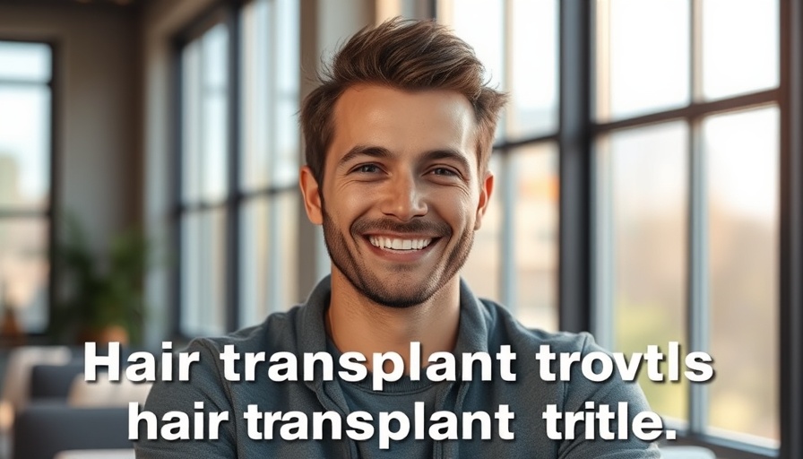 Smiling man discussing hair restoration in a bright indoor setting.