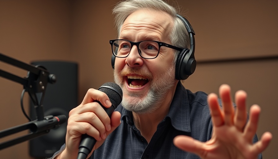 Middle-aged man discussing biohacking in a podcast setting.