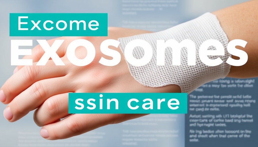 Informative image on exosomes and skincare in bright teal design.