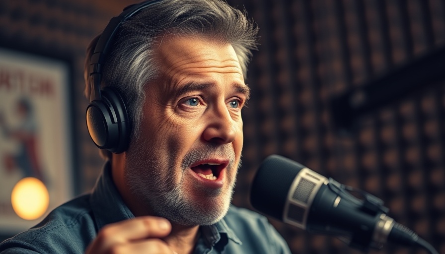 Middle-aged man discussing health optimization in podcast studio.
