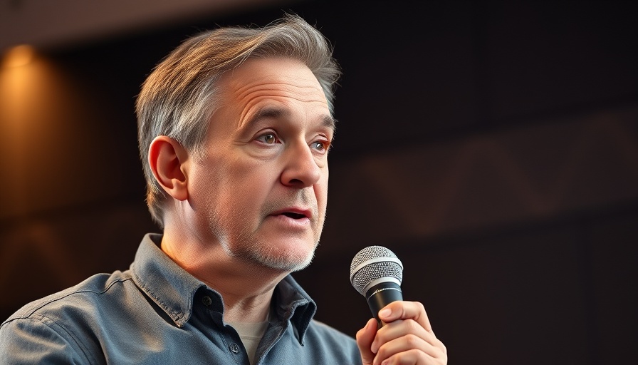 Middle-aged man discussing energy from sunlight in a studio setting.
