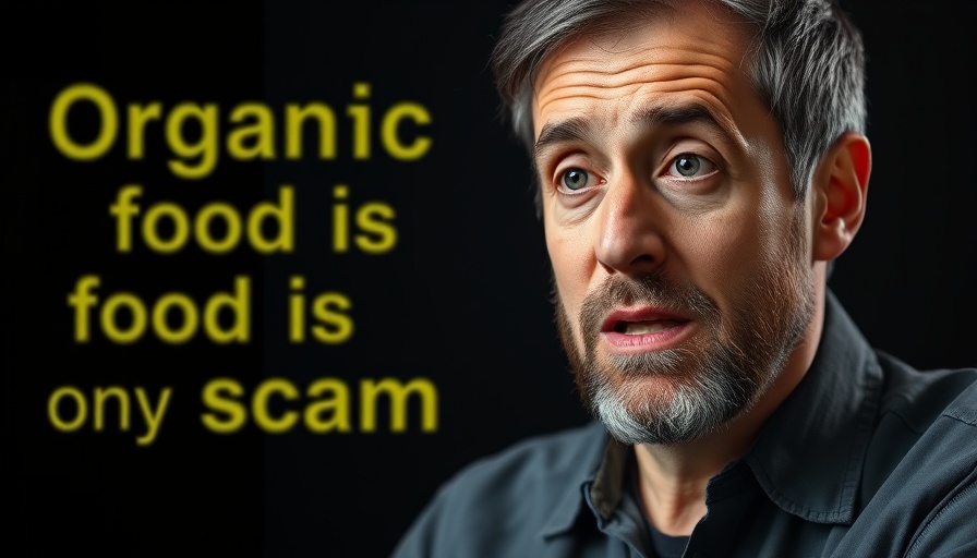 Concerned man discusses organic food, impact on health topic.