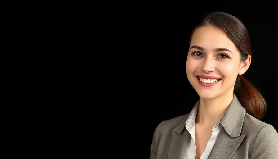 Grief Support graphic with smiling professional woman.