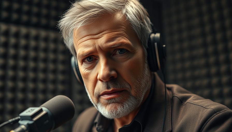 Middle-aged man in podcast studio discussing health optimization.
