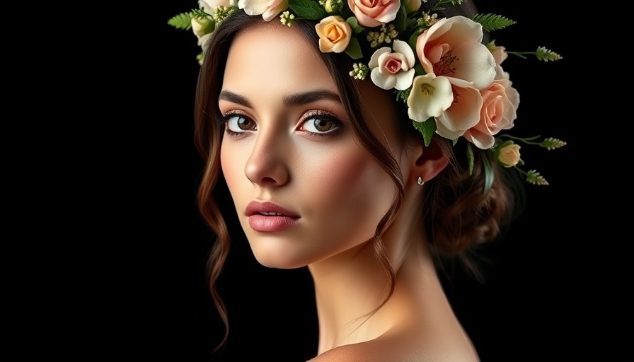 Graceful woman in floral headpiece for grief support.