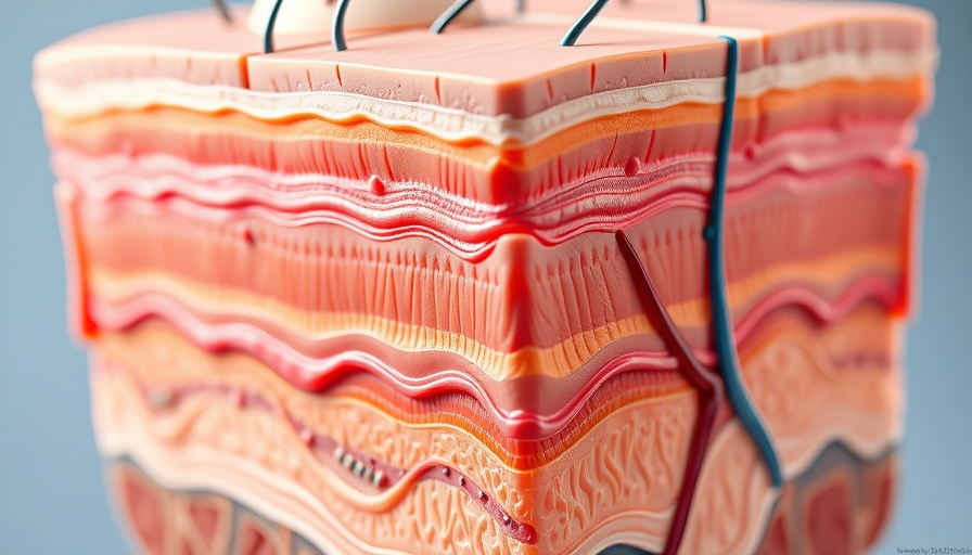 Cross-section of human skin illustrating anti-aging strategies.