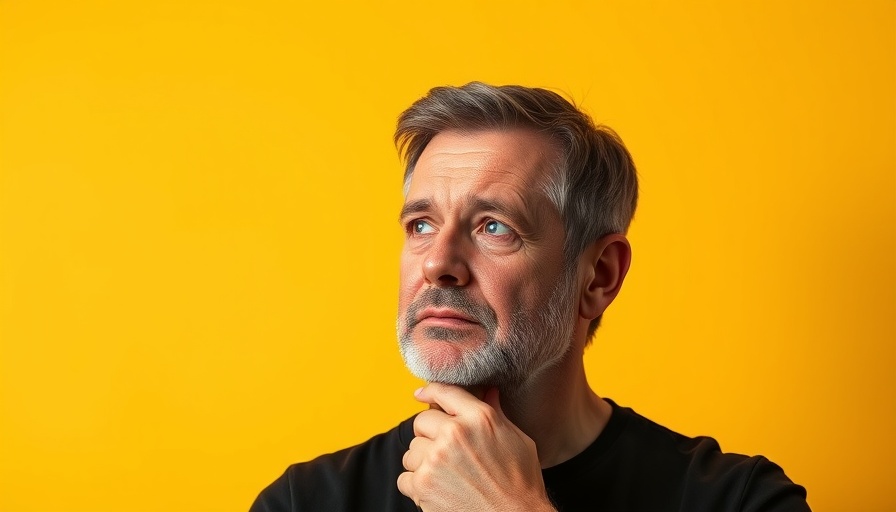 Promotional image about healing eczema fast with biohacks featuring a thoughtful man.