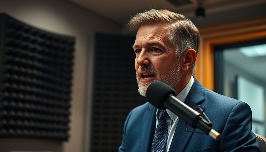 Middle-aged man discussing health optimization in a podcast studio.