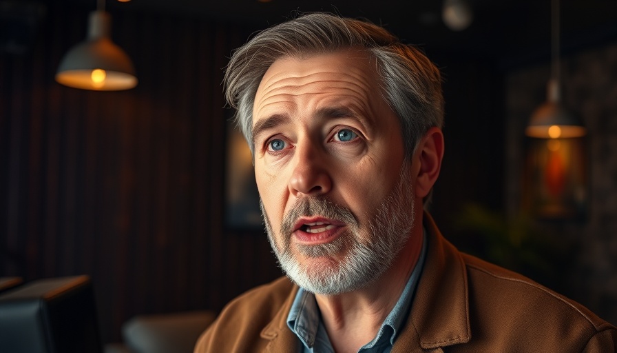 Middle-aged man discussing detoxification lifestyle in a cozy studio.