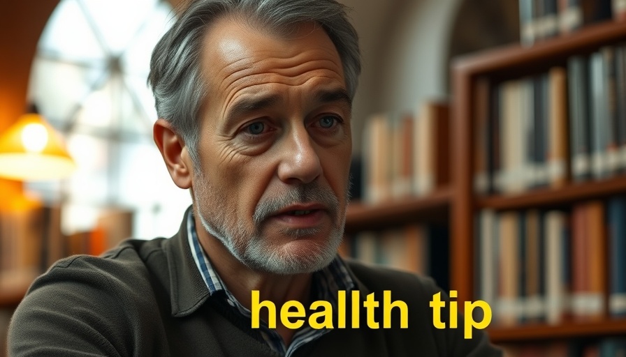 Middle-aged man in library discussing creaky knees in young people