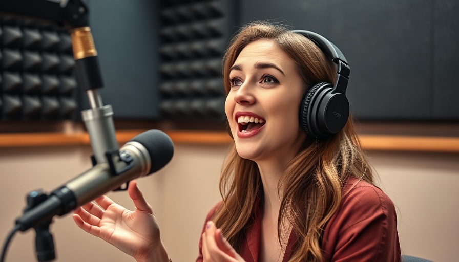 Engaged woman discusses health optimization and fertility in a podcast studio.