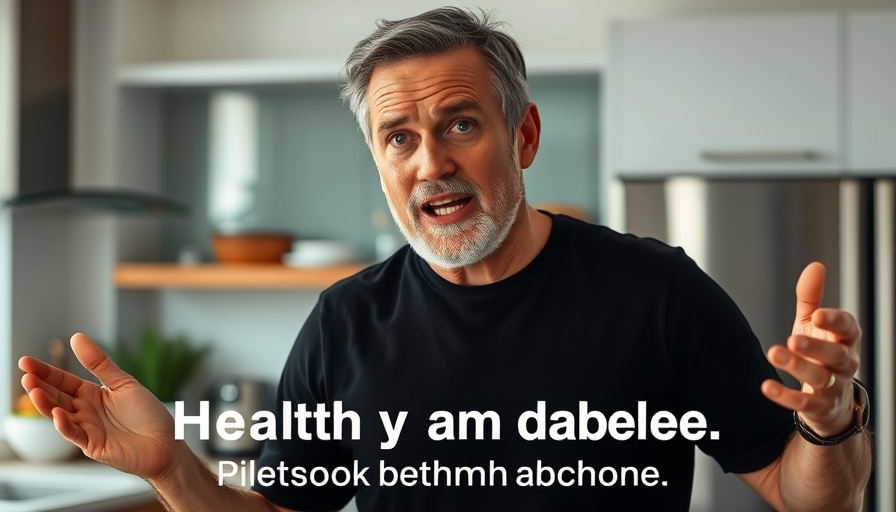 Middle-aged man in kitchen giving health optimization advice.