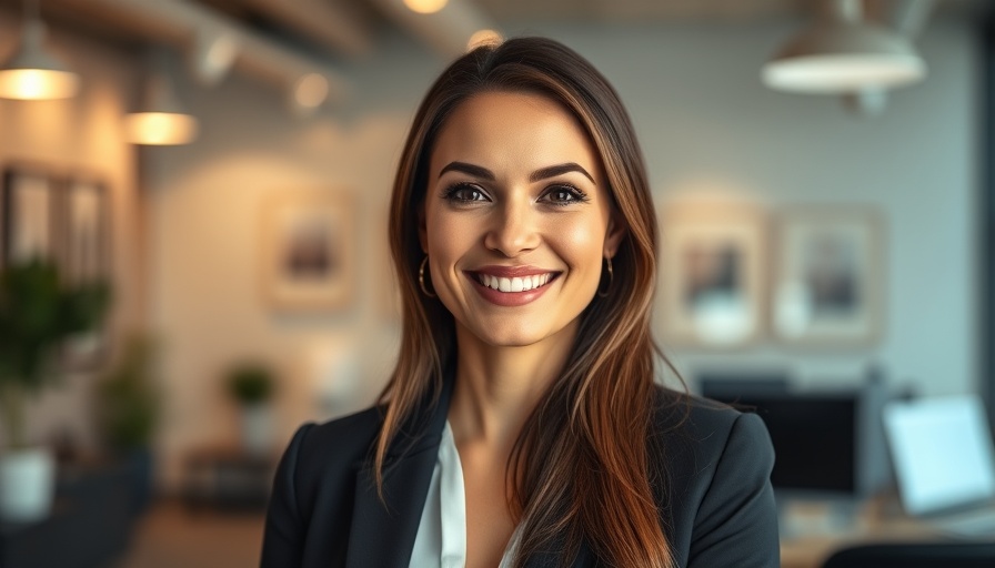 Professional woman discussing hair restoration in an office setting.