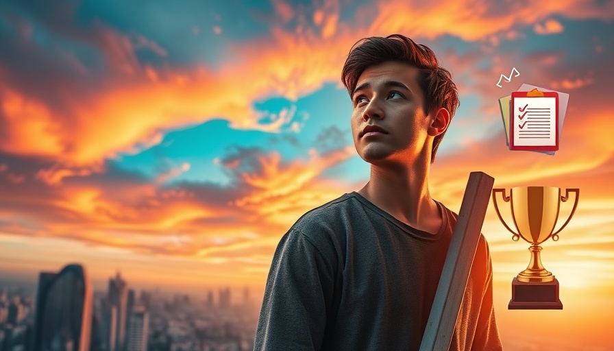 Young man climbing ladder towards a bright sky, symbolizing moving from doing better to being better.