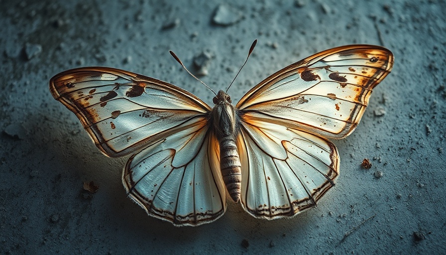 Ethereal butterfly symbolizing personal growth after loss, soft lighting.