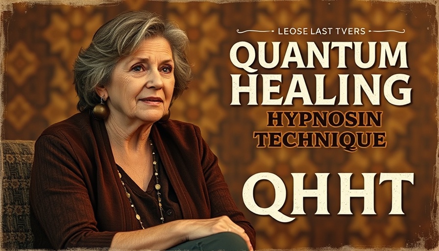 Poster of Quantum Healing Hypnosis Technique discussion featuring woman.
