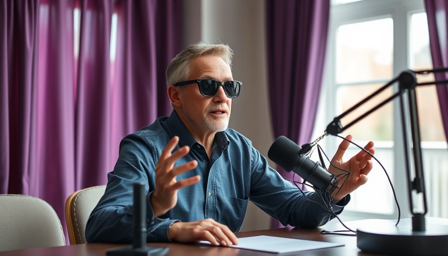 Nicotine as a biohacking nootropic: Man discussing in podcast setting.